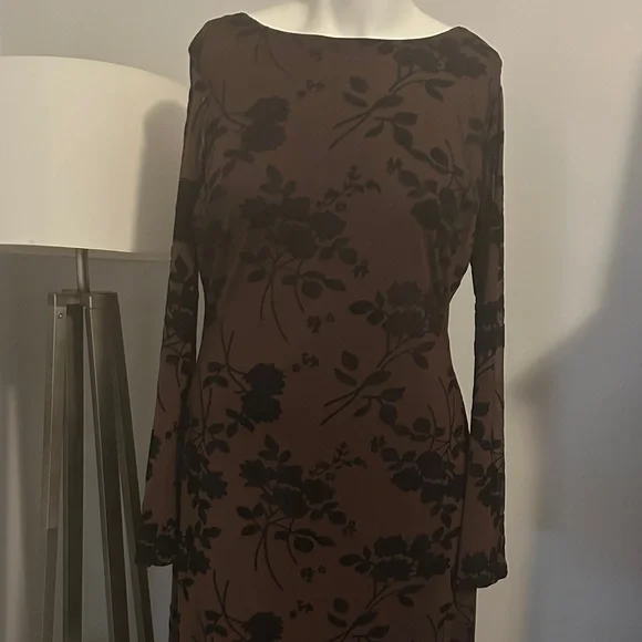 Harlow Brown Floral Long Sleeve Maxi Dress - Picture 6 of 17